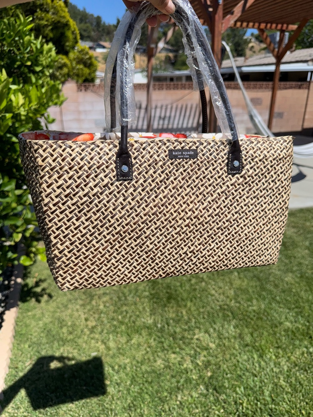 ‼️SOLD‼️Kate Spade New York Natural Woven Straw Weave Nuetral Tote - Picture 6 of 17